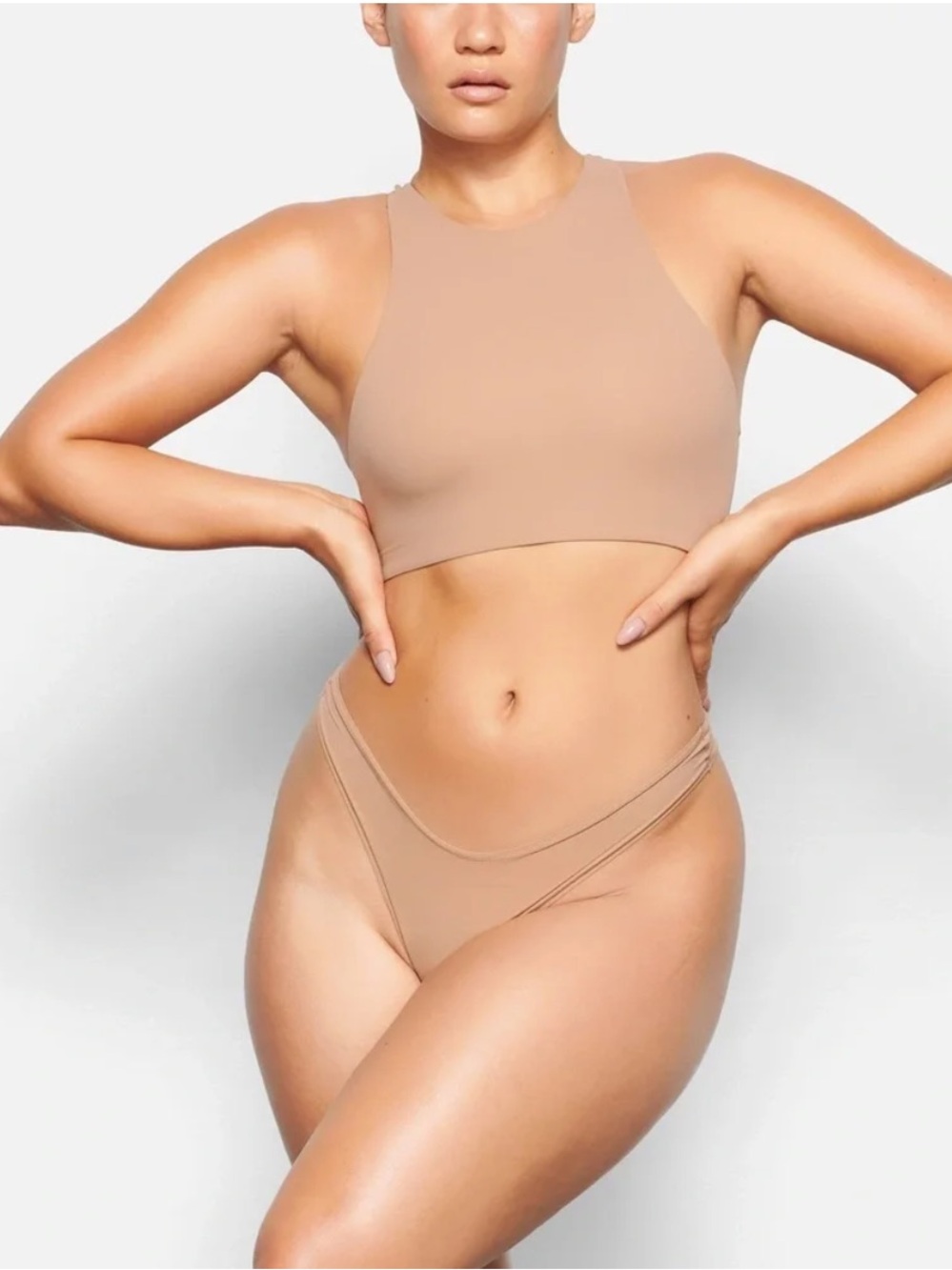 SKIMS FITS EVERYBODY HIGH NECK BRA SIENNA XS